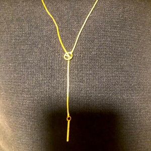 14K gold lariat necklace